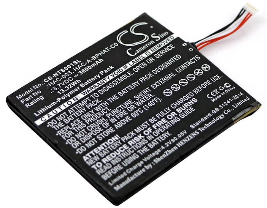 3.7V, Li-Polymer, 3600mAh, Game Console battery fits Nintendo, Hac-003, Hac-s-jp/eu-c0, Switch Hac-001, 13.32Wh Game Console Cameron Sino Technology Limited