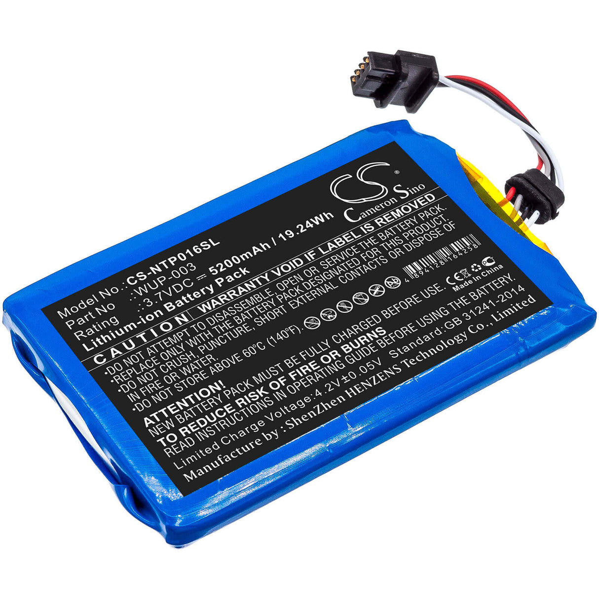 3,7V, Li-ion, 5200mAh, batterie de console de jeu compatible avec Nintendo, Wup-003, Wii U Gamepad Wup-003, 19,24Wh Console de jeu Cameron Sino Technology Limited