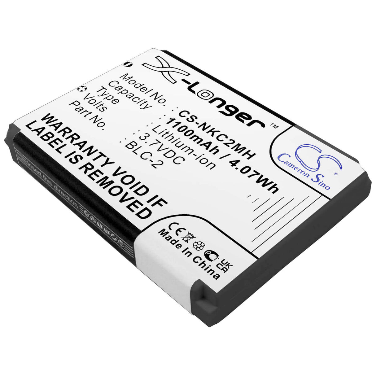 3,7V, Li-ion, 1100mAh, batterie de smartphone compatible avec Nokia, Blc-1, 1220, 1221, 4,07Wh Mobile, Smartphone Cameron Sino Technology Limited (Smartphone)