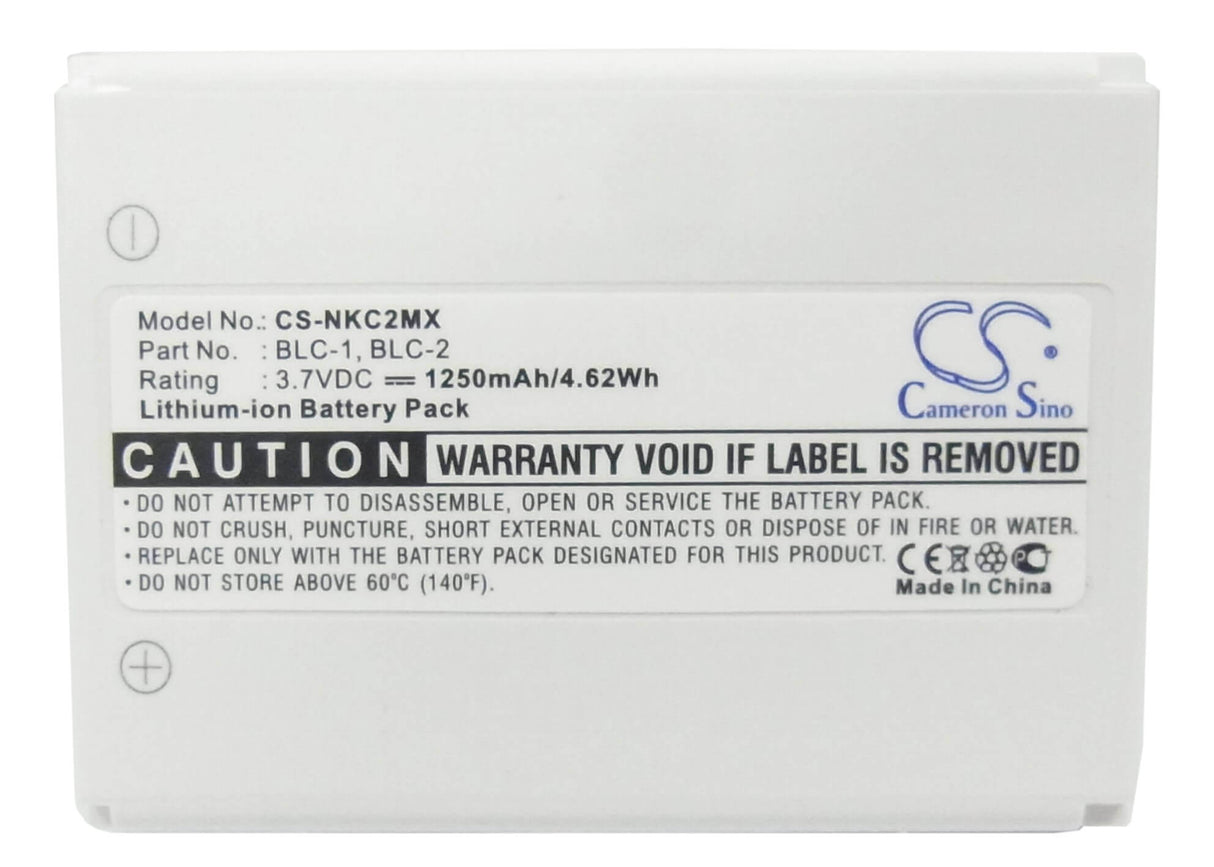3.7V, Li-ion, 1250mAh, SmartPhone battery fits Nokia, Blc-1, 1220, 1221, 4.63Wh Mobile, SmartPhone Cameron Sino Technology Limited (Suspended)
