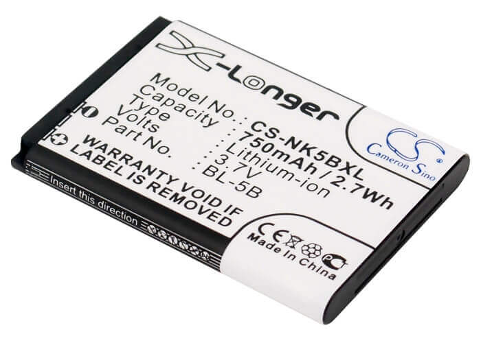 SmartPhone Battery For Nokia 2610, 3220, 3230 3.7v, 750mah - 2.78wh Mobile, SmartPhone Cameron Sino Technology Limited (Smartphone)