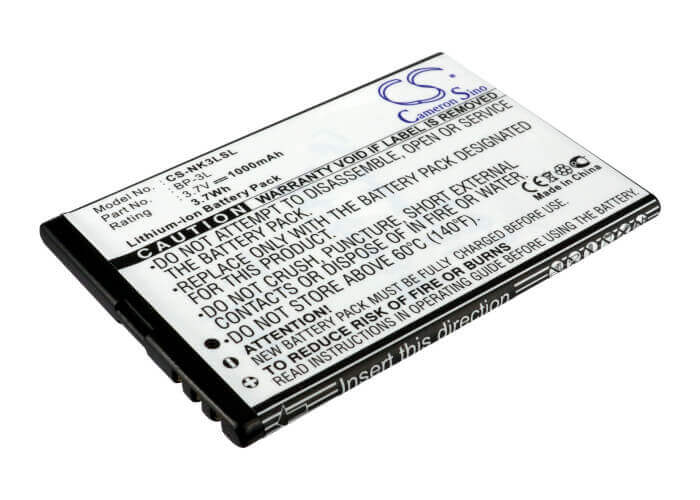 3.7V, Li-ion, 1000mAh, SmartPhone battery fits Nokia, Myphone, Bp-3l, 1080, 9010, 3.7Wh Mobile, SmartPhone Cameron Sino Technology Limited (Smartphone)