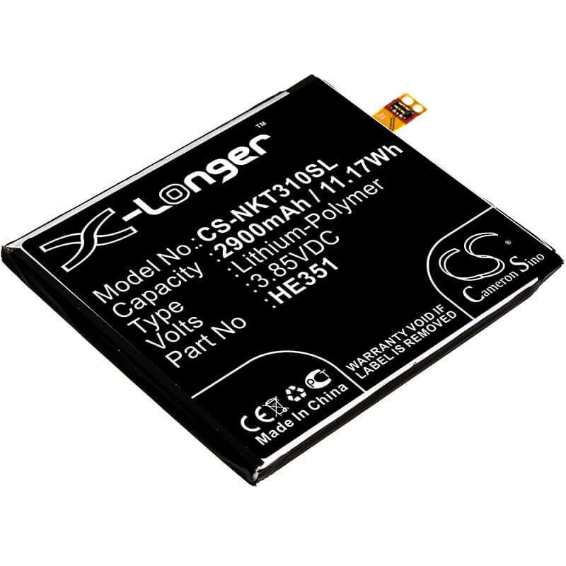 3.85V, Li-Polymer, 2900mAh, SmartPhone battery fits Nokia, He351, 3.1, Ta-1049, 11.17Wh Mobile, SmartPhone Cameron Sino Technology Limited (Smartphone)