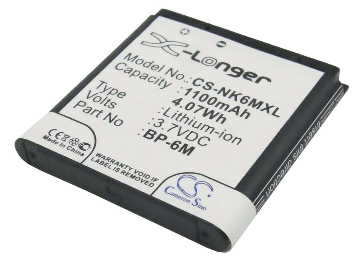 3,7V, Li-ion, 1100mAh, batterie pour smartphone compatible avec Nokia, Mobiado, Bp-6m, Lucido, Luminoso, 4,07Wh Mobile, Smartphone Cameron Sino Technology Limited (Smartphone)