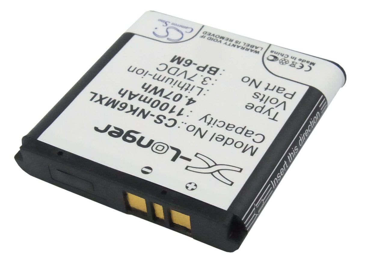 3,7V, Li-ion, 1100mAh, batterie pour smartphone compatible avec Nokia, Mobiado, Bp-6m, Lucido, Luminoso, 4,07Wh Mobile, Smartphone Cameron Sino Technology Limited (Smartphone)