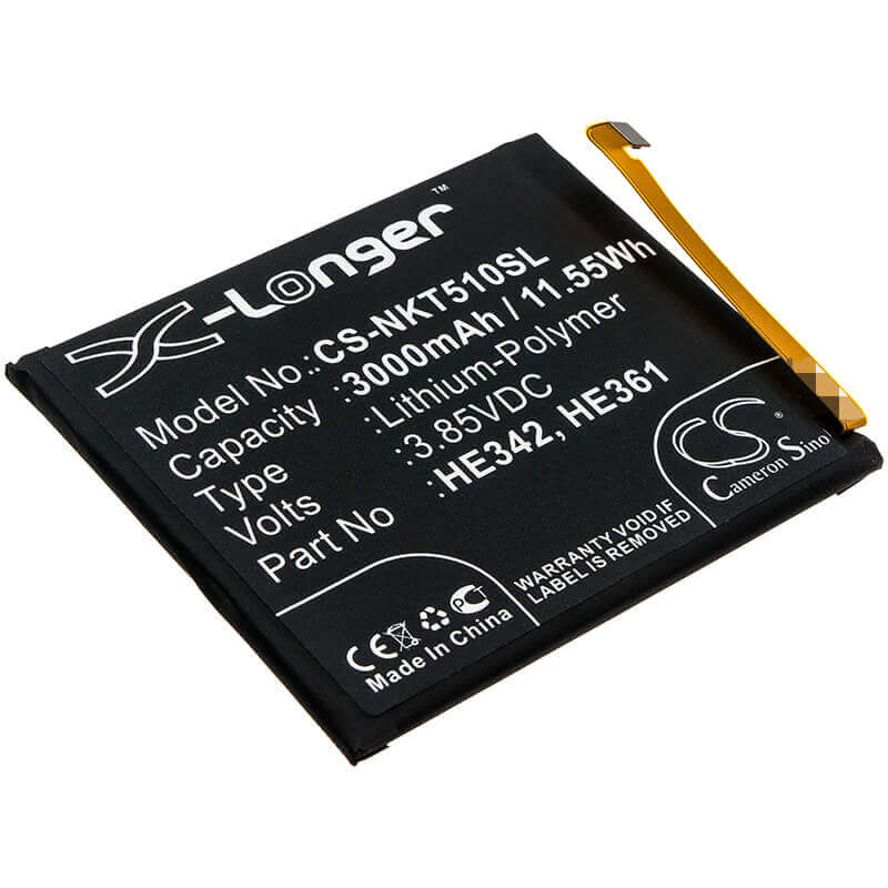 3.85V, Li-Polymer, 3000mAh, SmartPhone battery fits Casper, Nokia, He342, Via P3, 11.55Wh Mobile, SmartPhone Cameron Sino Technology Limited (Smartphone)