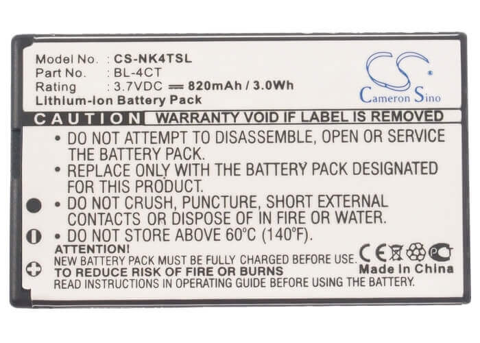 3.7V, Li-ion, 820mAh, batterie de smartphone compatible avec Gresso, Nokia, Bl-4ct, Cruiser, Grand, 3.03Wh Mobile, Smartphone Cameron Sino Technology Limited (Smartphone)
