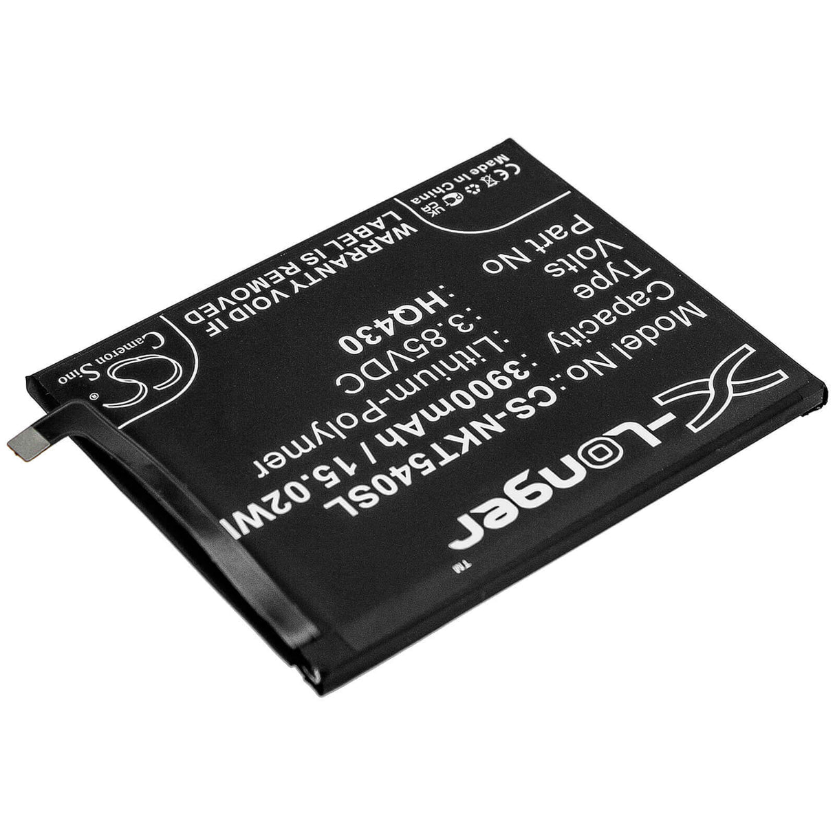3.85V, Li-Polymer, 3900mAh, SmartPhone battery fits Nokia, Hq430, 5.4 2021, Hmd 5.4, 15.02Wh Mobile, SmartPhone Cameron Sino Technology Limited (Smartphone)