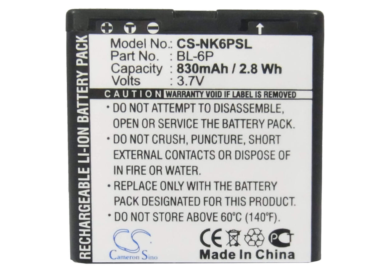 3.7V, Li-ion, 750mAh, SmartPhone battery fits Mobiado, Seecode, Nokia, Bl-6p, Professional 105 Damascus, Professional 105clb, 2.78Wh Mobile, SmartPhone Cameron Sino Technology Limited (Smartphone)