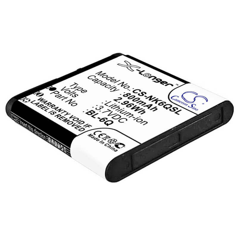 3,7V, Li-ion, 800mAh, batterie de smartphone compatible avec Mobiado, Nokia, Bl-6q, Classic 712 Stealth Le, Classic 712em, 2,96Wh Mobile, Smartphone Cameron Sino Technology Limited (Smartphone)