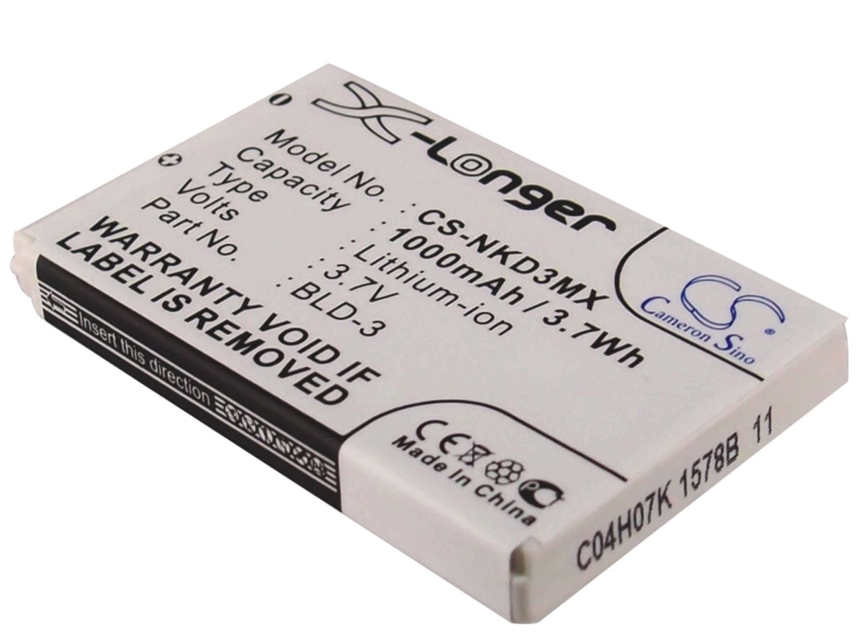 3.7V, Li-ion, 1000mAh, SmartPhone battery fits Nokia, Bld-3, 2100, 3200, 3.7Wh Mobile, SmartPhone Cameron Sino Technology Limited (Smartphone)