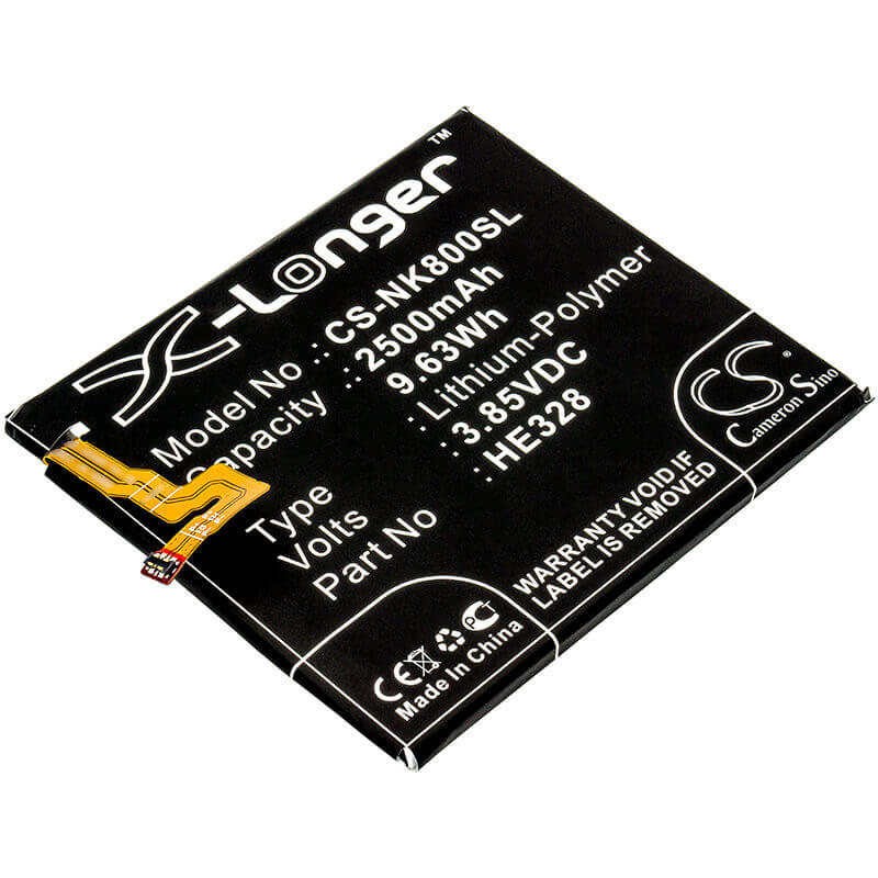 3.85V, Li-Polymer, 2500mAh, SmartPhone battery fits Nokia, He328, 8, 8 Global Dual Sim, 9.63Wh Mobile, SmartPhone Cameron Sino Technology Limited (Smartphone)