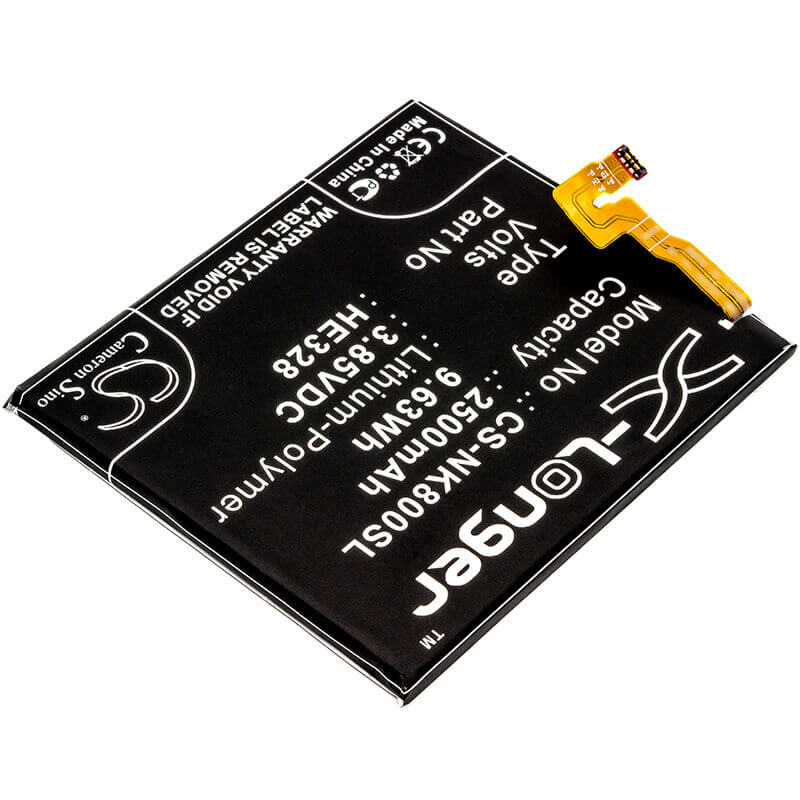 3.85V, Li-Polymer, 2500mAh, SmartPhone battery fits Nokia, He328, 8, 8 Global Dual Sim, 9.63Wh Mobile, SmartPhone Cameron Sino Technology Limited (Smartphone)