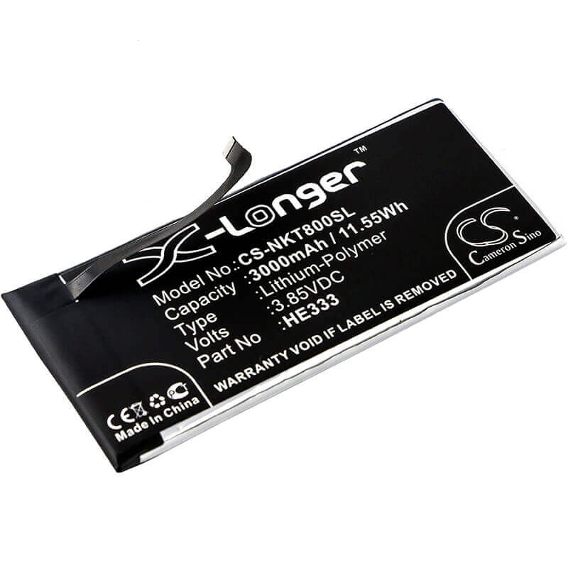 3.85V, Li-Polymer, 3000mAh, SmartPhone battery fits Nokia, He333, 8 Sirocco, 8 Sirocco Global Dual Sim, 11.55Wh Mobile, SmartPhone Cameron Sino Technology Limited (Smartphone)