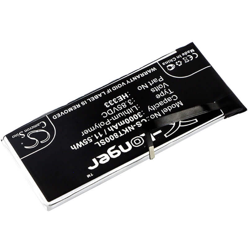3.85V, Li-Polymer, 3000mAh, SmartPhone battery fits Nokia, He333, 8 Sirocco, 8 Sirocco Global Dual Sim, 11.55Wh Mobile, SmartPhone Cameron Sino Technology Limited (Smartphone)