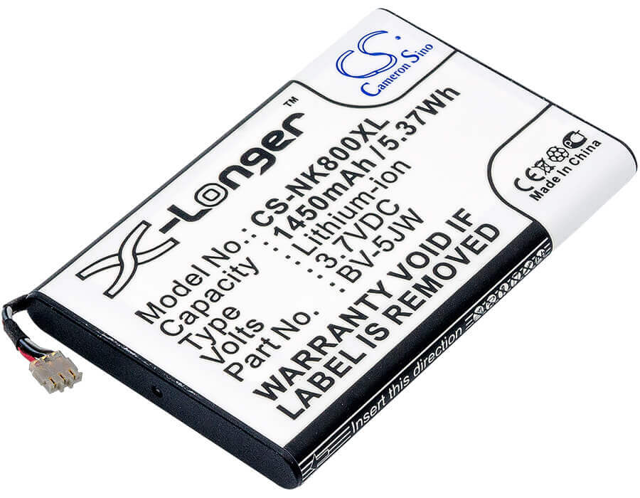 3.7V, Li-ion, 1450mAh, SmartPhone battery fits Nokia, Bv-5jw, 800, Lumia 800, 5.37Wh Mobile, SmartPhone Cameron Sino Technology Limited (Smartphone)