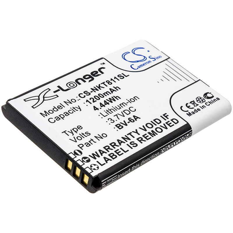 3.7V, Li-ion, 1200mAh, SmartPhone battery fits Nokia, Bv-6a, 2720, 8110 4g, 4.44Wh Mobile, SmartPhone Cameron Sino Technology Limited (Smartphone)
