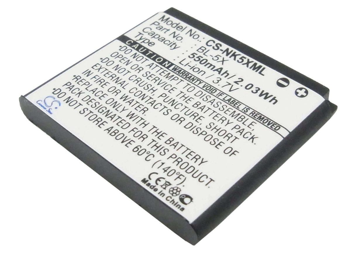 Batterie pour Nokia 8800, 8801, 8800 Sirocco 3.7v, 550mah - 2.04wh Batteries pour Électronique Cameron Sino Technology Limited (Suspendu)