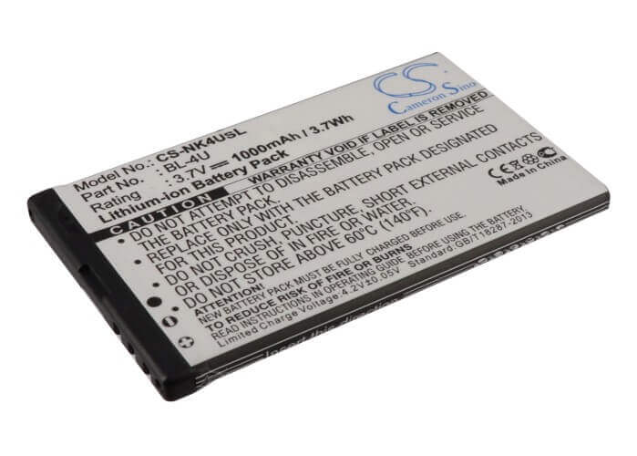 3.7V, Li-ion, 1000mAh, SmartPhone battery fits Star, Nokia, Myphone, Blu, Manta, Bl-4u, Ez2go, 3.7Wh Mobile, SmartPhone Cameron Sino Technology Limited (Smartphone)