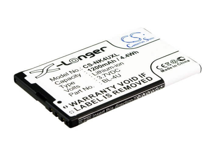 3,7V, Li-ion, 1200mAh, batterie de smartphone compatible avec Star, Nokia, Vertu, Myphone, Blu, Texet, Manta, Bl-4u, Ez2go, 4,44Wh Mobile, Smartphone Cameron Sino Technology Limited (Smartphone)
