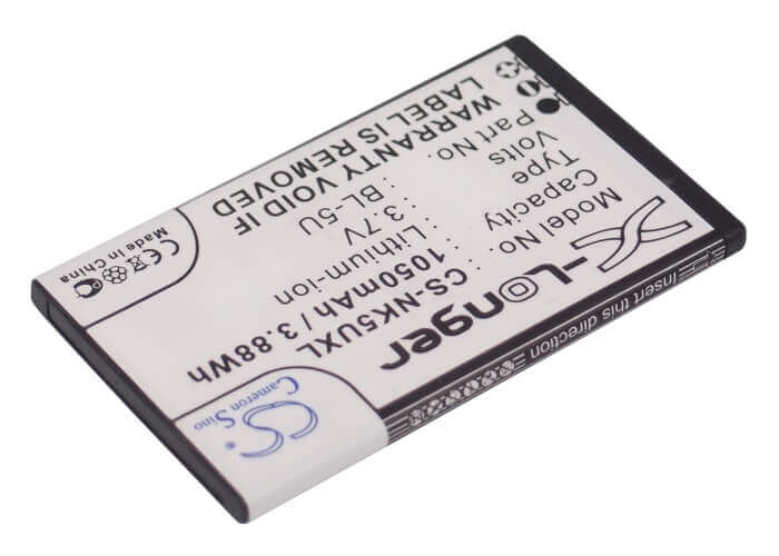 3,7 V, Li-ion, 1050 mAh, batterie de smartphone compatible avec Nokia, Bl-5u, 8800e, 8900e, 3,89 Wh Mobile, Smartphone Cameron Sino Technology Limited (Suspendu)