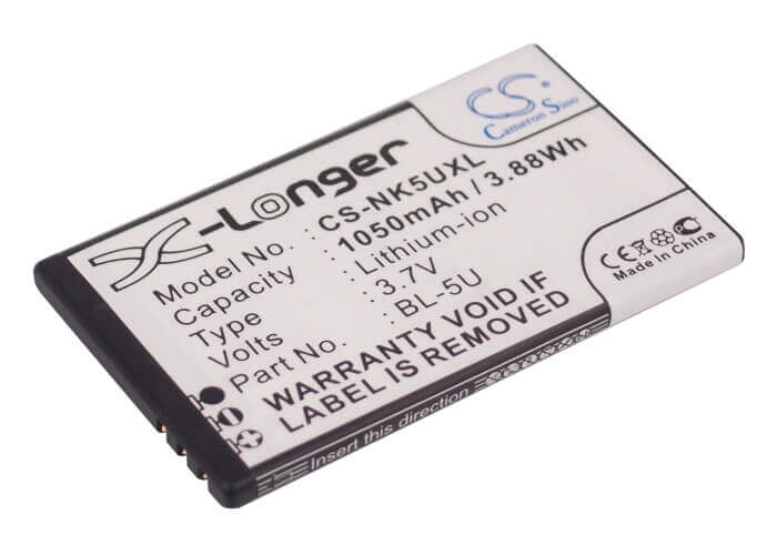3,7 V, Li-ion, 1050 mAh, batterie de smartphone compatible avec Nokia, Bl-5u, 8800e, 8900e, 3,89 Wh Mobile, Smartphone Cameron Sino Technology Limited (Suspendu)