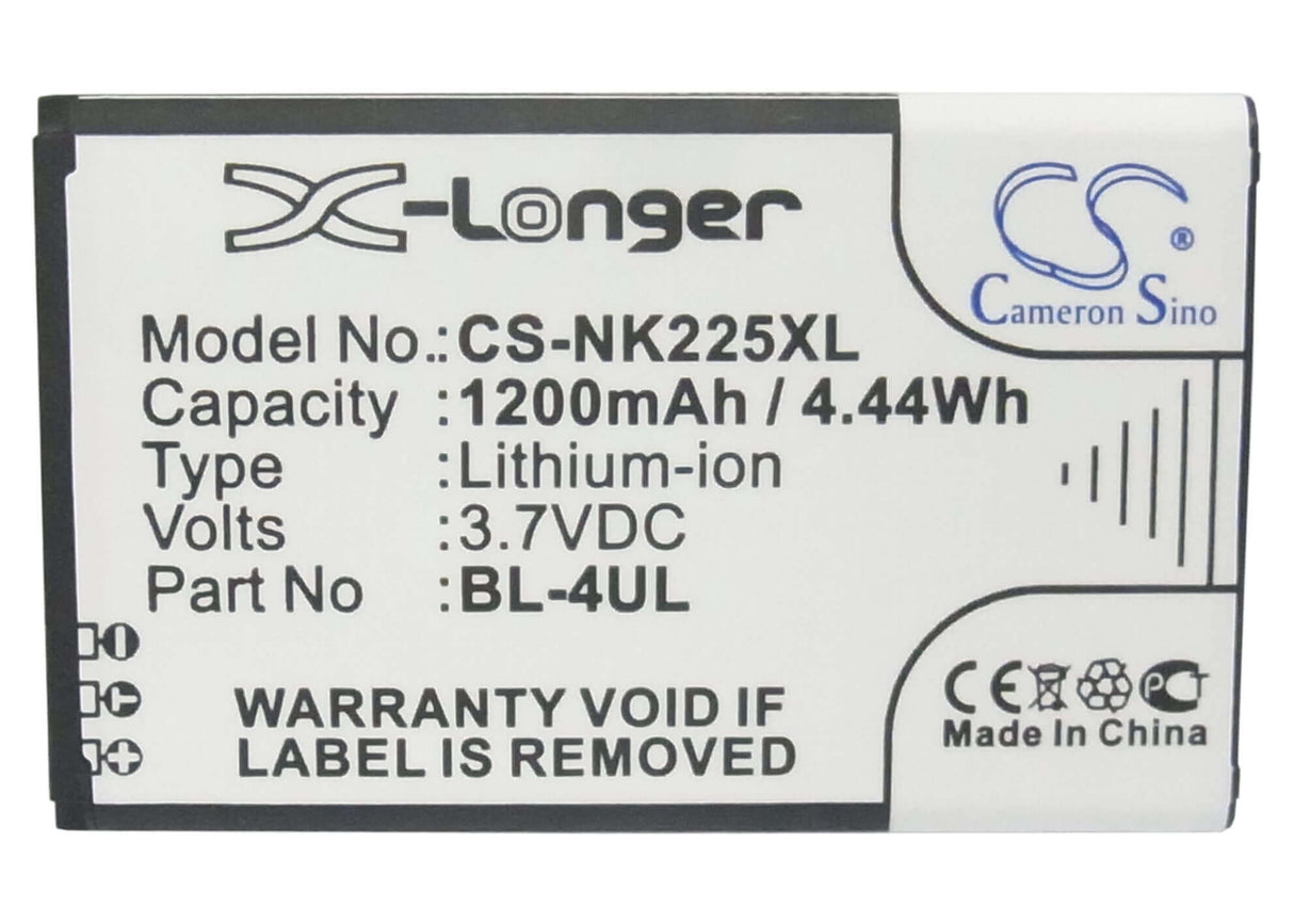3,7V, Li-ion, 1200mAh, batterie de smartphone compatible avec Nokia, Bl-4ul, 3310 2017, Asha 225, 4.44Wh Mobile, Smartphone Cameron Sino Technology Limited (Smartphone)