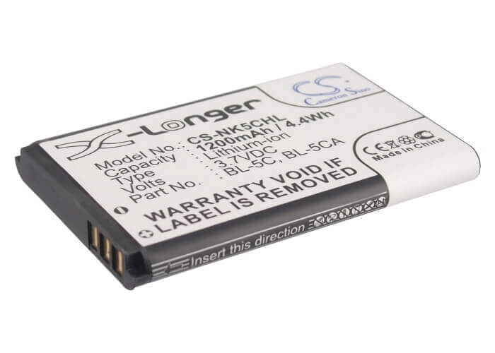 Barcode Scanner Battery For Nokia C1, C1-01, C1-02 3.7v, 1200mah - 4.44wh Barcode Scanner Cameron Sino Technology Limited