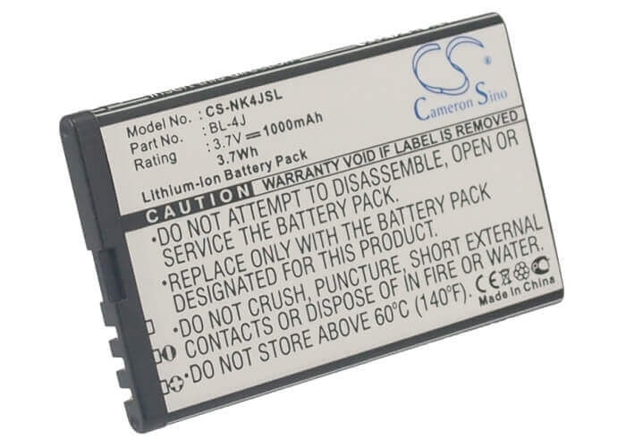 3.7V, Li-ion, 1000mAh, SmartPhone battery fits Nokia, Bl-4j, C6, C6-00, 3.7Wh Mobile, SmartPhone Cameron Sino Technology Limited (Smartphone)
