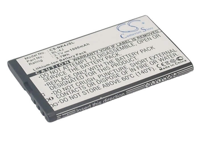 3.7V, Li-ion, 1000mAh, SmartPhone battery fits Nokia, Bl-4j, C6, C6-00, 3.7Wh Mobile, SmartPhone Cameron Sino Technology Limited (Smartphone)