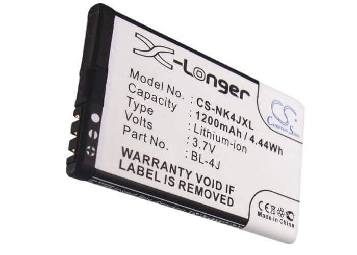 3.7V, Li-ion, 1200mAh, SmartPhone battery fits Nokia, Bl-4j, C6, C6-00, 4.44Wh Mobile, SmartPhone Cameron Sino Technology Limited (Smartphone)
