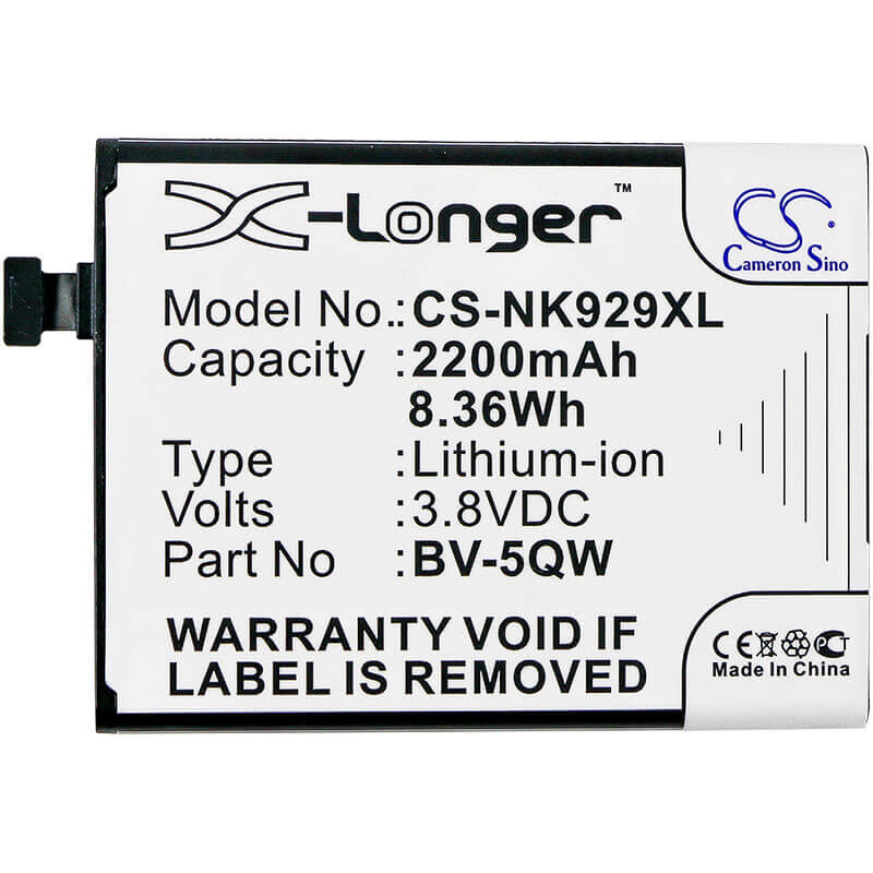 3.8V, Li-ion, 2200mAh, SmartPhone battery fits Microsoft, Nokia, Bv-5qw, Lumia 929, Lumia 930, 8.36Wh Mobile, SmartPhone Cameron Sino Technology Limited (Smartphone)