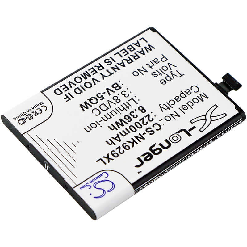 3.8V, Li-ion, 2200mAh, SmartPhone battery fits Microsoft, Nokia, Bv-5qw, Lumia 929, Lumia 930, 8.36Wh Mobile, SmartPhone Cameron Sino Technology Limited (Smartphone)