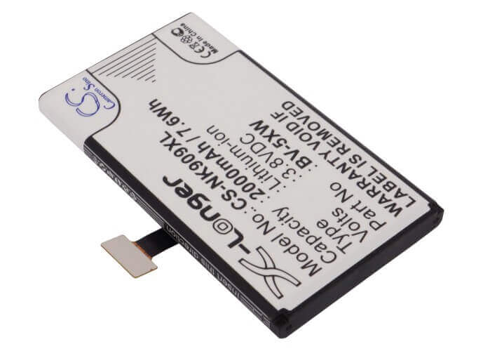 3,8V, Li-ion, 2000mAh, batterie de smartphone compatible avec Microsoft, Nokia, Bv-5xw, Lumia 1020, Lumia 909, 7,6Wh Mobile, Smartphone Cameron Sino Technology Limited (Smartphone)