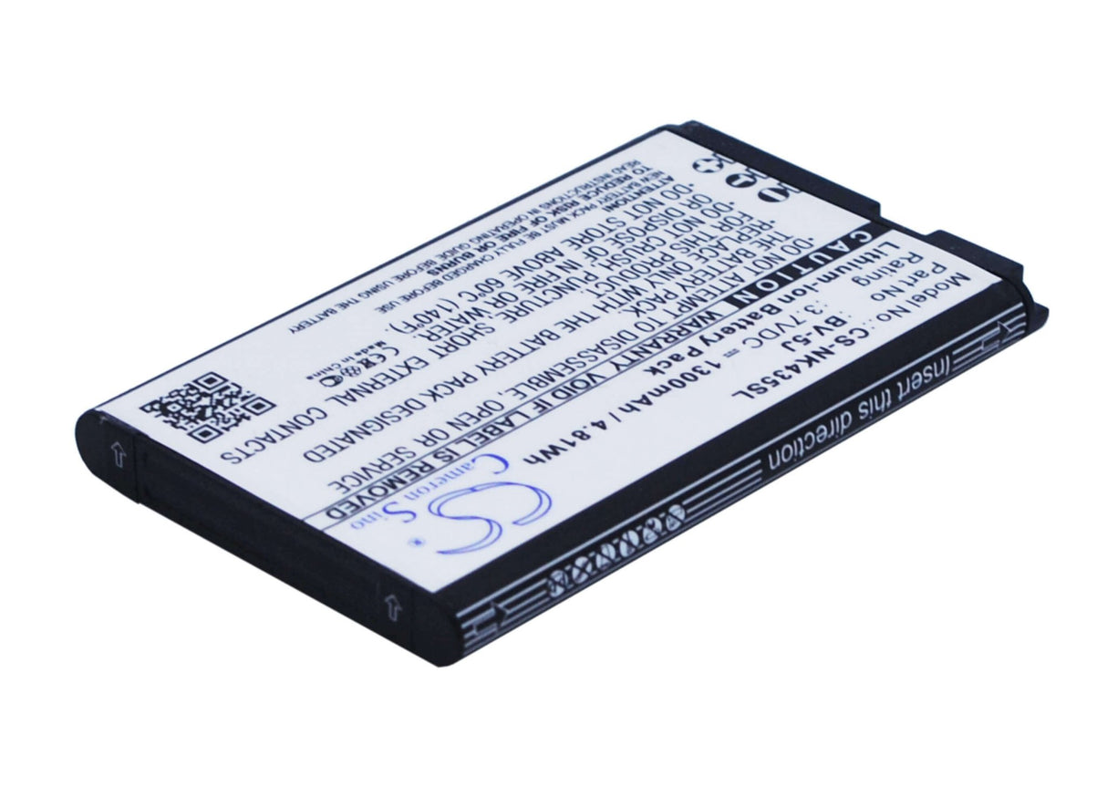 3.7V, Li-ion, 1300mAh, SmartPhone battery fits Microsoft, Nokia, Bv-5j, Lumia 435, Lumia 532, 4.81Wh Mobile, SmartPhone Cameron Sino Technology Limited (Smartphone)