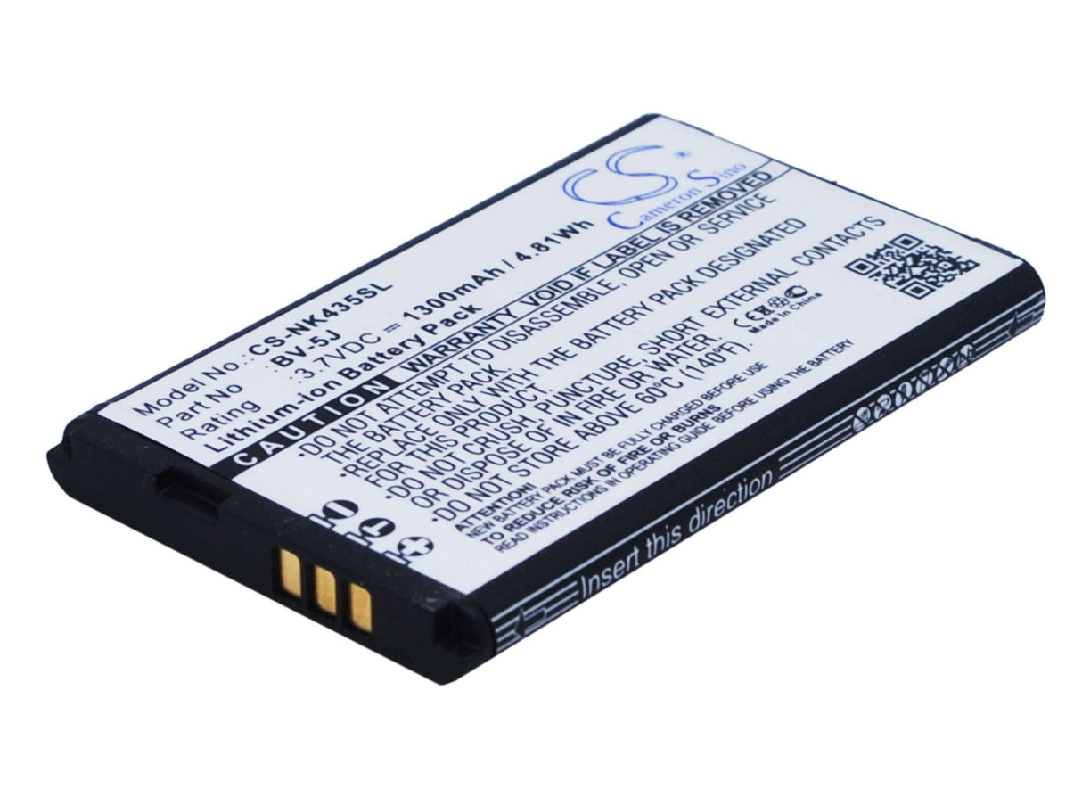 3.7V, Li-ion, 1300mAh, SmartPhone battery fits Microsoft, Nokia, Bv-5j, Lumia 435, Lumia 532, 4.81Wh Mobile, SmartPhone Cameron Sino Technology Limited (Smartphone)