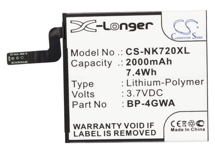 3.7V, Li-Polymer, 2000mAh, SmartPhone battery fits Nokia, Microsoft, Bp-4gwa, Lumia 625, Lumia 625h, 7.4Wh Mobile, SmartPhone Cameron Sino Technology Limited (Smartphone)