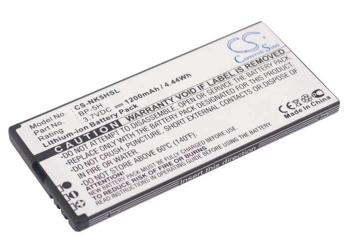 3.7V, Li-ion, 1200mAh, SmartPhone battery fits Nokia, Bp-5h, Lumia 701, 4.44Wh Mobile, SmartPhone Cameron Sino Technology Limited (Smartphone)