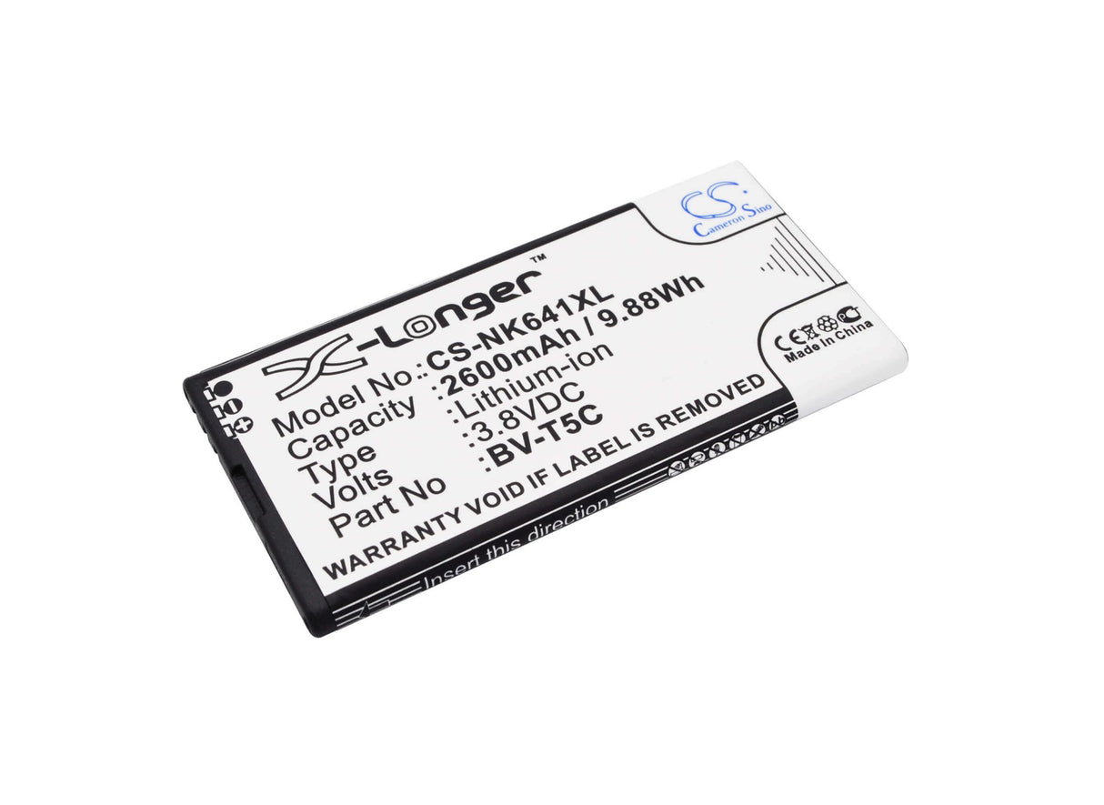 3,8 V, Li-ion, 2600mAh, batterie pour smartphone compatible avec Nokia, Microsoft, Bv-t5c, Lumia 640, Rm-1072, 9,88Wh Mobile, Smartphone Cameron Sino Technology Limited (Smartphone)
