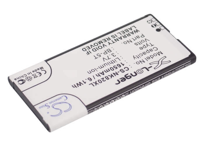 3.7V, Li-ion, 1650mAh, SmartPhone battery fits Nokia, Bp-5t, Arrow, Lumia 820, 6.11Wh Mobile, SmartPhone Cameron Sino Technology Limited (Smartphone)