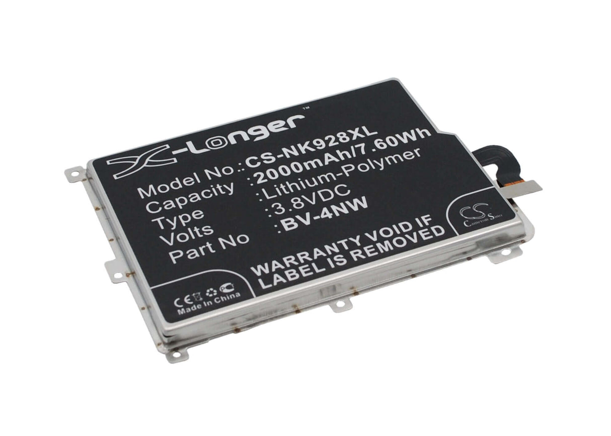 3.8V, Li-Polymer, 2000mAh, SmartPhone battery fits Microsoft, Nokia, Bv-4nw, Lumia 928, Rm5250, 7.6Wh Mobile, SmartPhone Cameron Sino Technology Limited (Smartphone)