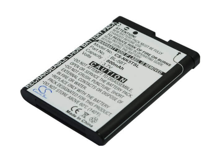 3.7V, Li-ion, 800mAh, SmartPhone battery fits Nokia, Bl-5bt, 2600 Classic, 7510, 2.96Wh Mobile, SmartPhone Cameron Sino Technology Limited (Smartphone)