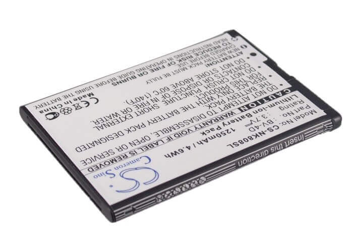 3.7V, Li-ion, 1250mAh, SmartPhone battery fits Nokia, Bv-4d, 808, 808 Pureview, 4.63Wh Mobile, SmartPhone Cameron Sino Technology Limited (Smartphone)
