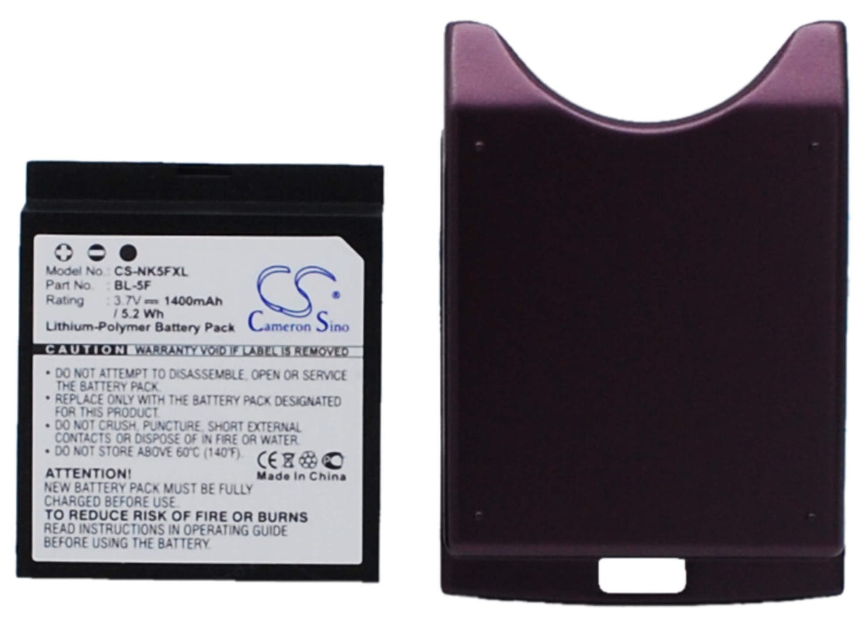 Battery For Nokia N95 3.7v, 1400mah - 5.18wh Batteries for Electronics Cameron Sino Technology Limited (Suspended)