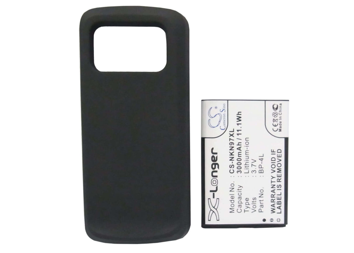 3.7V, Li-ion, 3000mAh, SmartPhone battery fits Nokia, (Black),Bp-4l, N97, 11.1Wh Mobile, SmartPhone Cameron Sino Technology Limited (Smartphone)