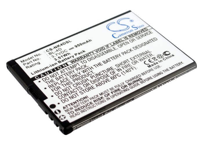 3.7V, Li-ion, 950mAh, SmartPhone battery fits Polaroid, Ngm, Nokia, Svp, M-life, Blu, Bl22, Hero 2, 3.52Wh Mobile, SmartPhone Cameron Sino Technology Limited (Smartphone)