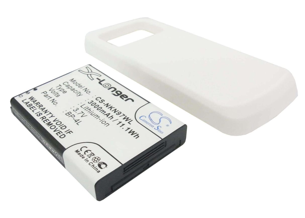 3.7V, Li-ion, 3000mAh, SmartPhone battery fits Nokia, (White),Bp-4l, N97, 11.1Wh Mobile, SmartPhone Cameron Sino Technology Limited (Smartphone)