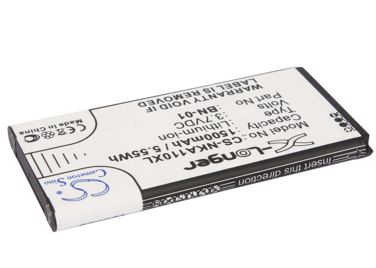 3,7V, Li-ion, 1500mAh, Batterie de smartphone compatible avec Nokia, Bn-01, A110, Normandy, 5.55Wh Mobile, Smartphone Cameron Sino Technology Limited (Smartphone)