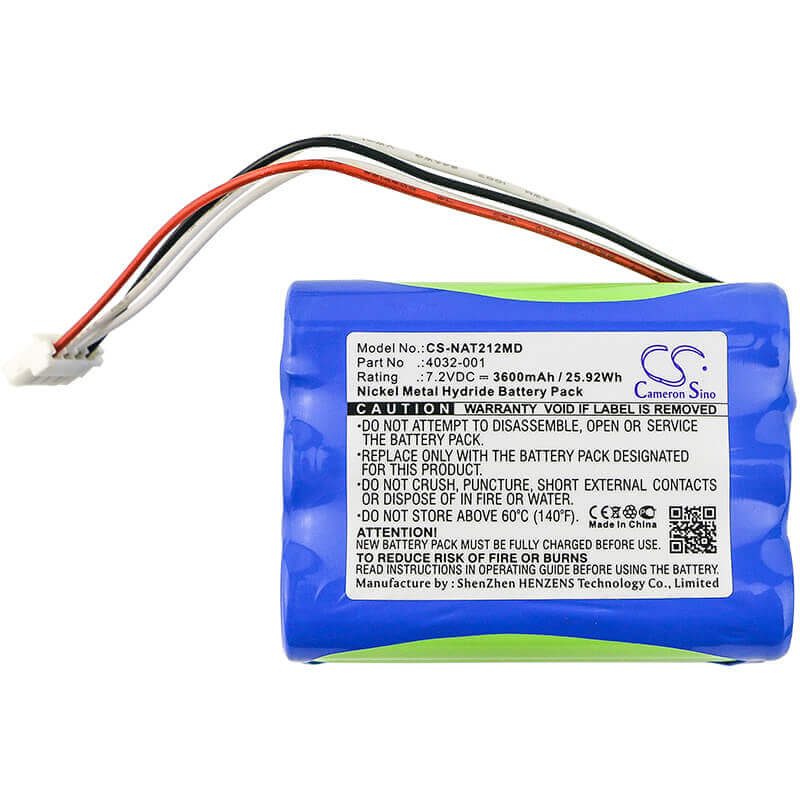 7.2V, Ni-MH, 3600mAh, Batterie médicale compatible avec Nonin, 4032-001, Oxymètre de pouls 2120, 7500fo, 25.92Wh Medical Cameron Sino Technology Limited (Médical)