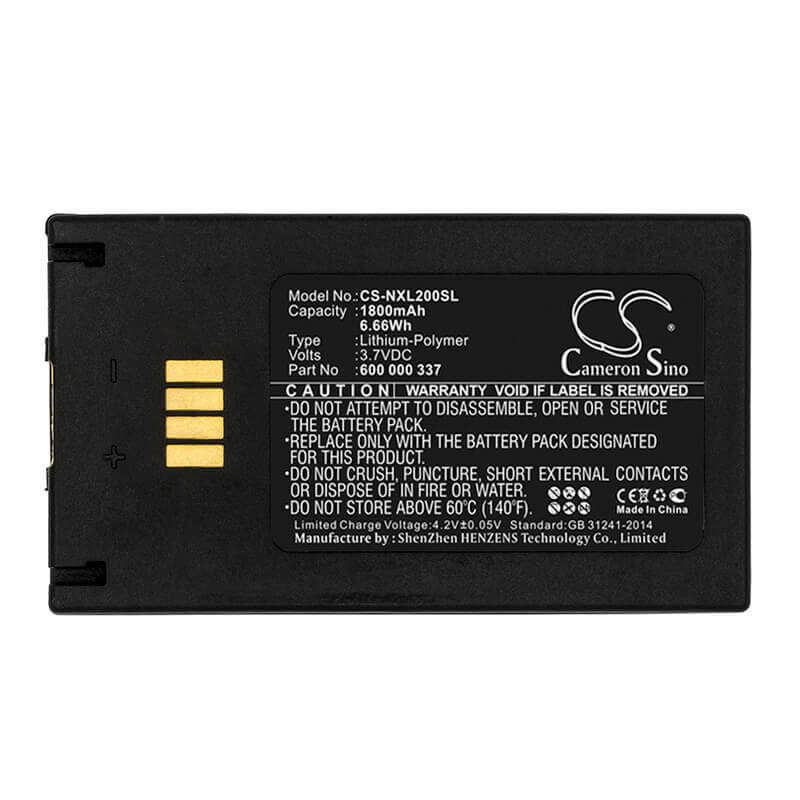 3.7V, Li-Polymer, 1800mAh, Equipment battery fits Tecpro, Nti, 600 000 337, Audio Exel XL2, Xl2, 6.66Wh Equipment, Survey, Test Cameron Sino Technology Limited